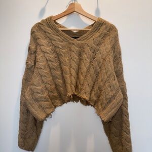 Cozy Cable Knit Sweater - Tan